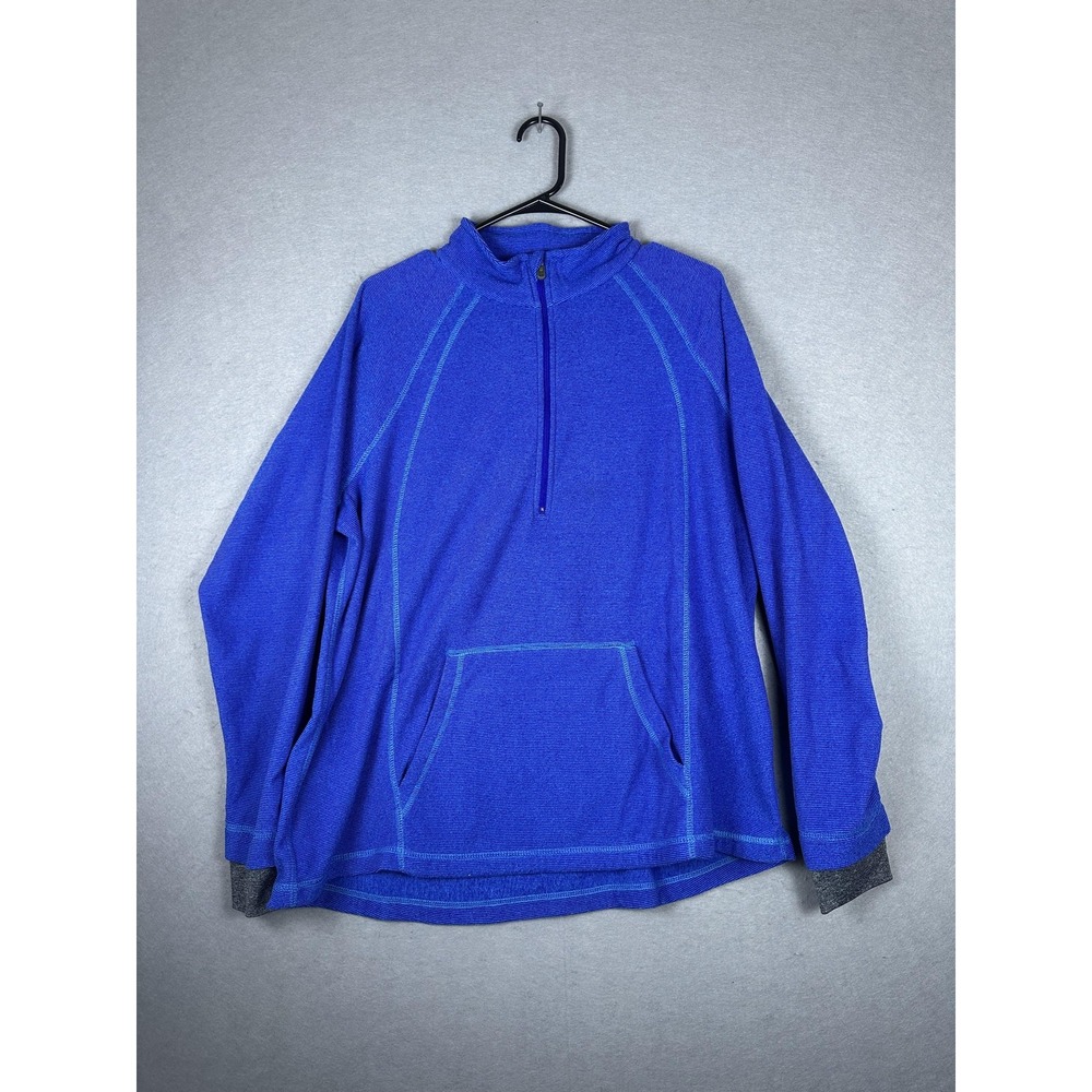 Tek Gear Pullover Mens Large Blue‎ Quarter Zip Long Sleeve Pocket Athletic Top
